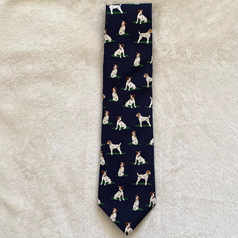 Alynn Neckwear Jack Russell Terrier 100% silk tie. 💙